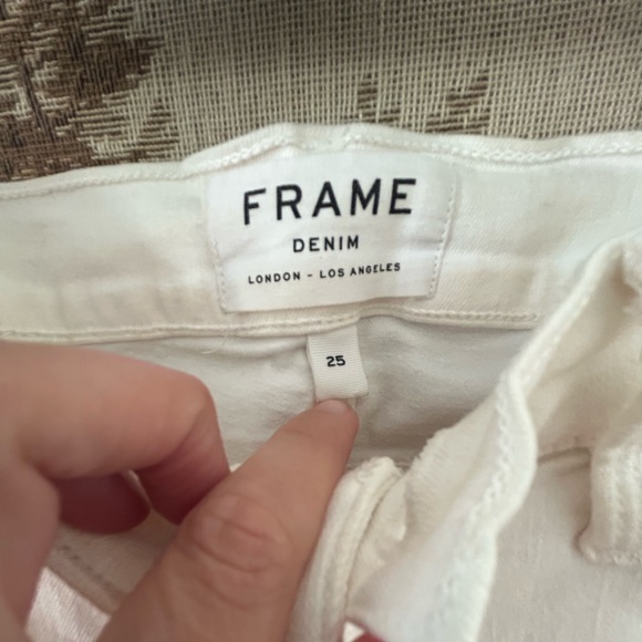 FRAME white stretch denim skinny mid rise - Picture 4 of 5